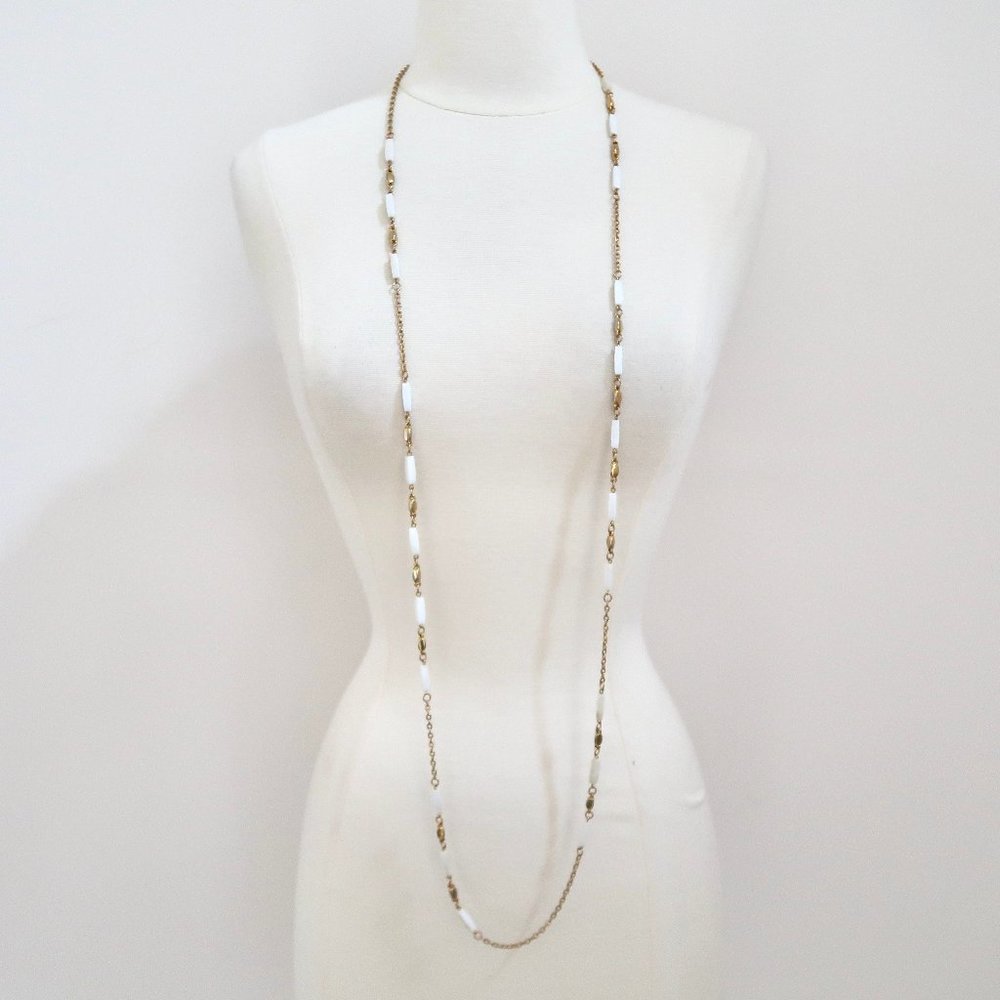vtg CROWN TRIFARI station bead chain necklace - Picture 2 of 5